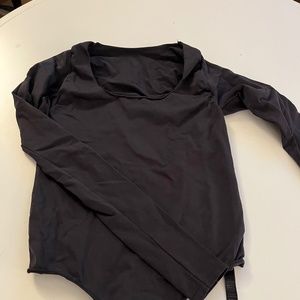 Skims black long sleeved bodysuit